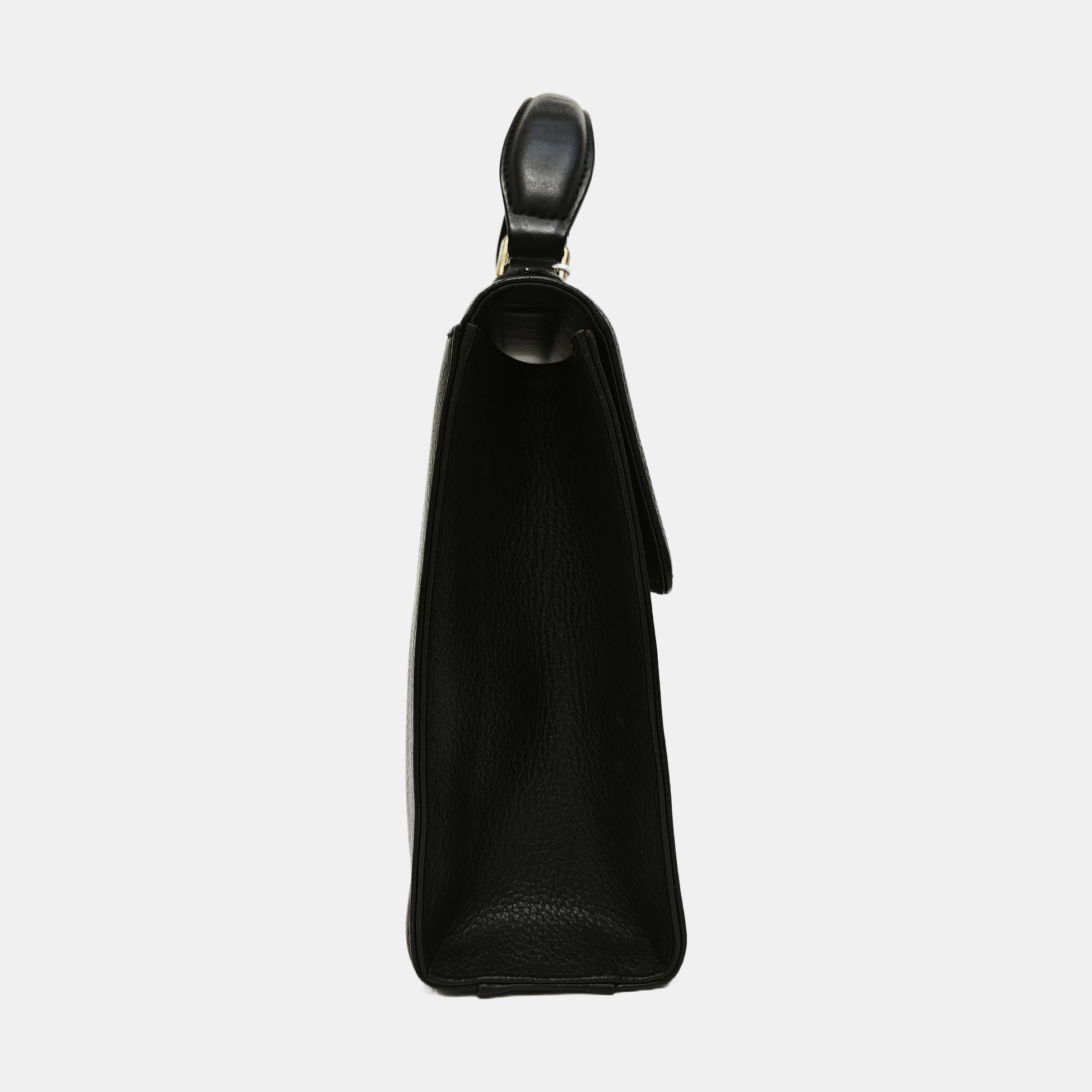 Calfskin Top Handle Bag Black