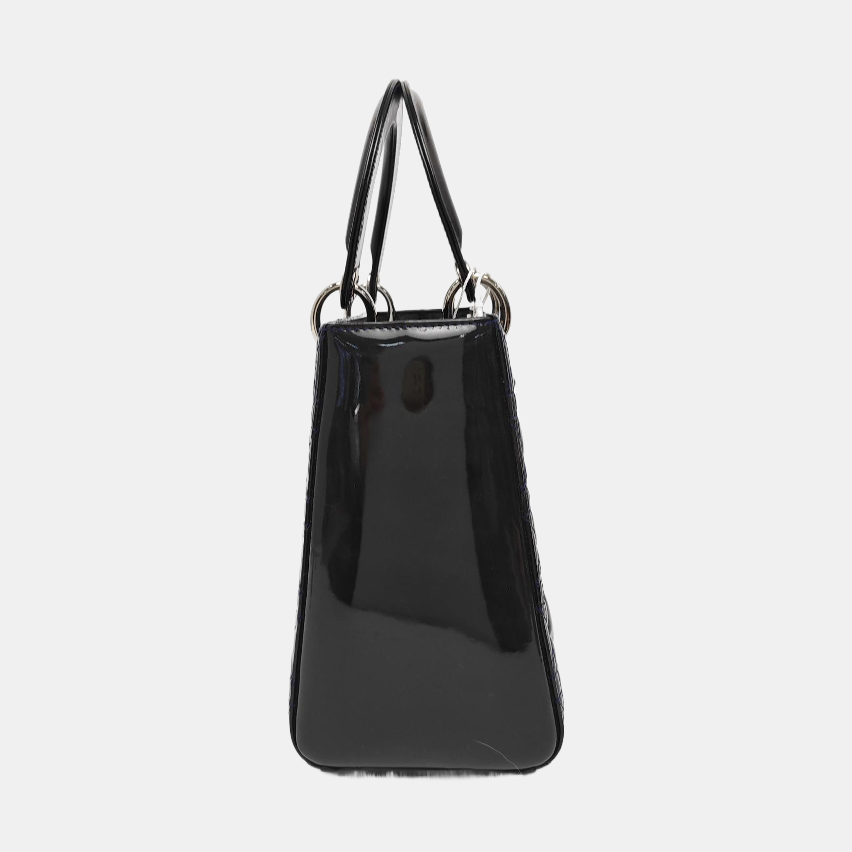 Lady Dior Medium Quilted Patent Leather Blue