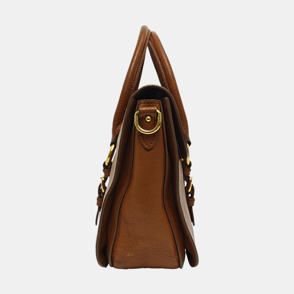 Calfskin Shoulder Bag Brown