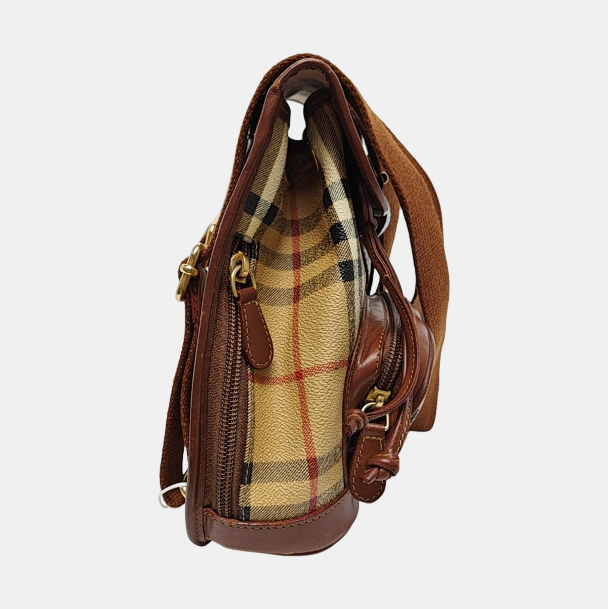 Coated Canvas Backpack Brown