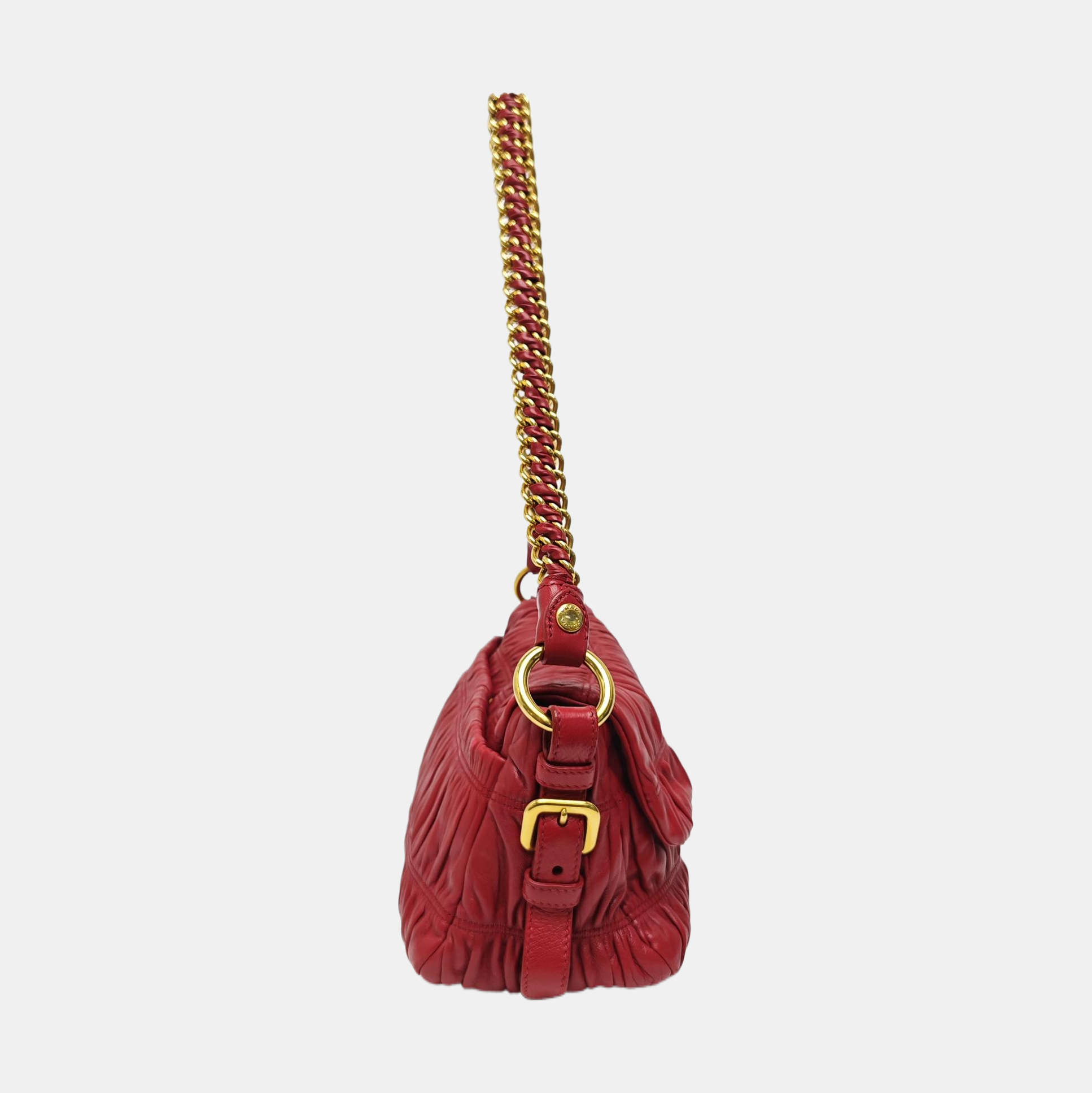 Quilted Lambskin Shoulder Bag Red