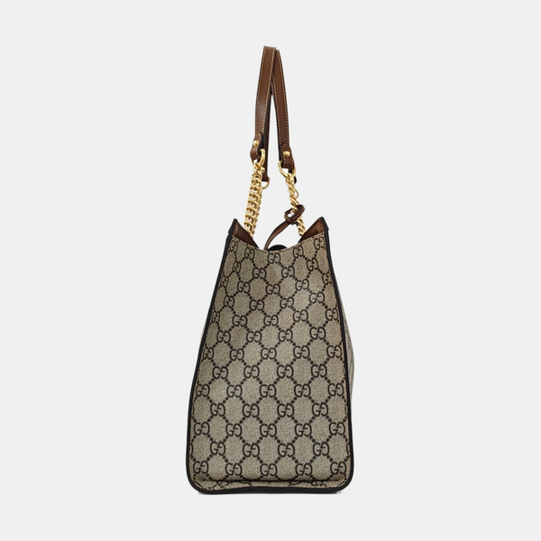 Padlock Medium Monogram Coated Canvas Beige