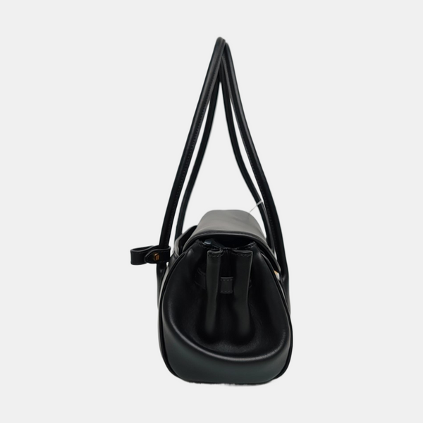 Calfskin Top Handle Bag Black