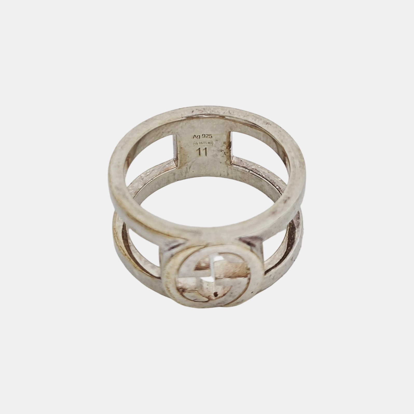 Interlocking G 925 Sterling Silver Ring EU 50