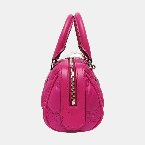 GG Matelassé Mini Monogram Fabric Red