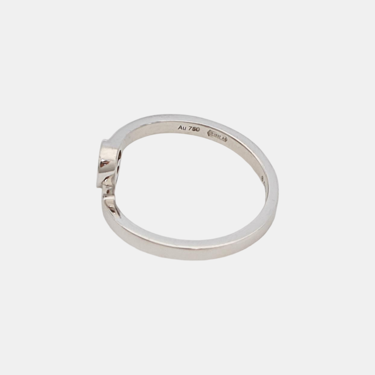 Interlocking G 18k White Gold Silver Ring HK 8