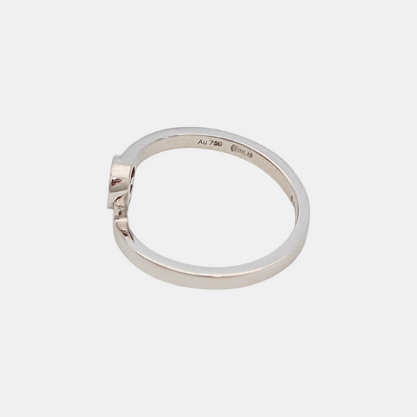 Interlocking G 18k White Gold Silver Ring HK 8