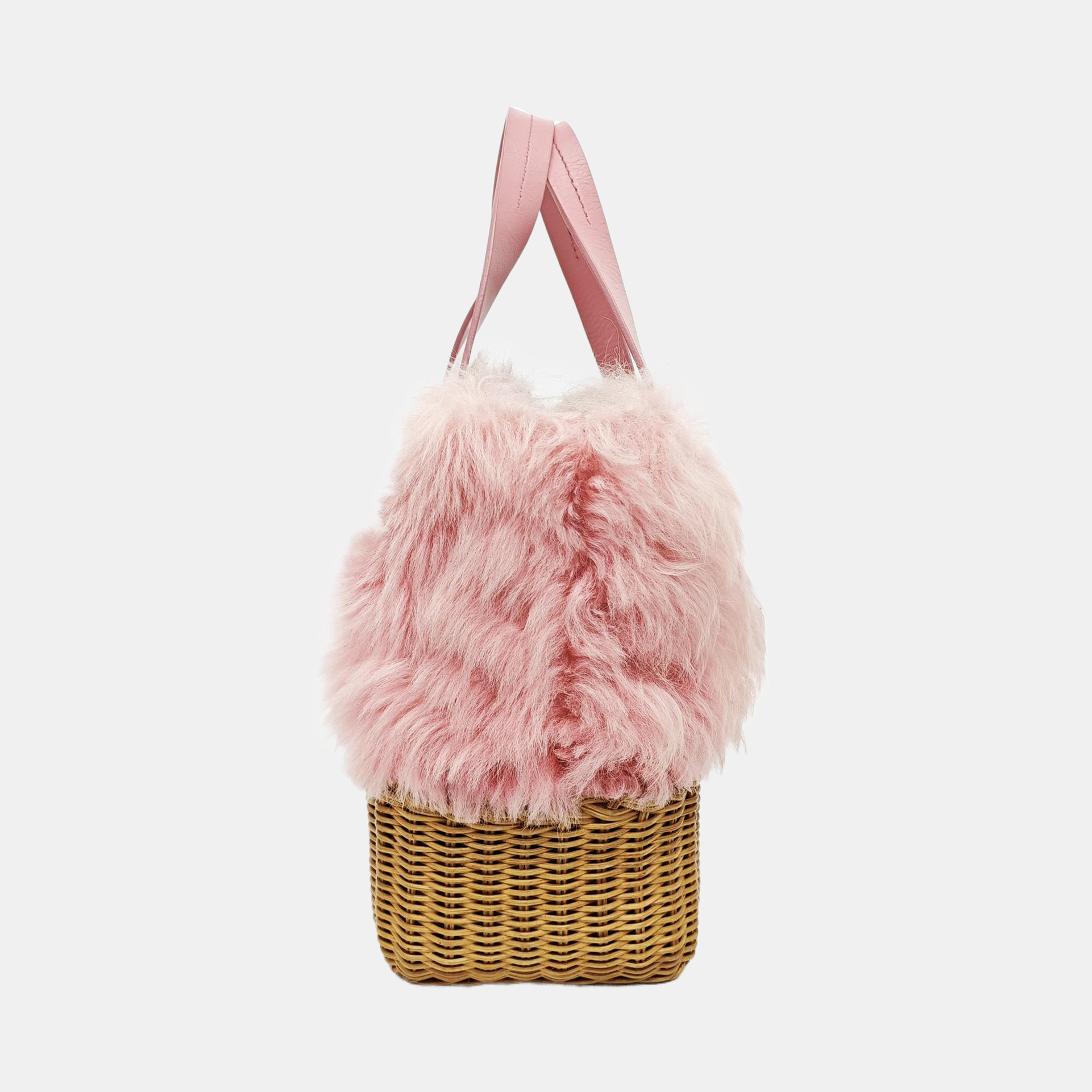 Straw Tote Bag Pink