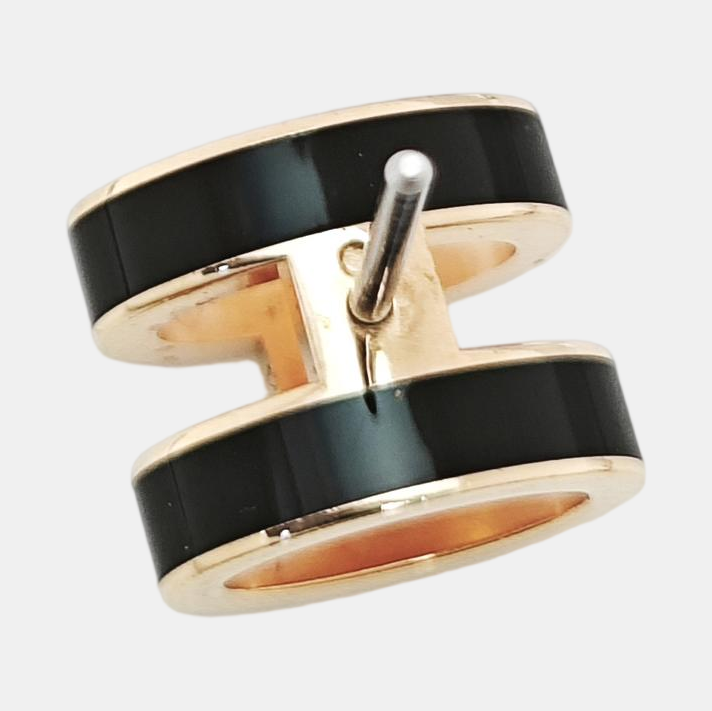 Pop H Metal Rose Gold Stud Earrings