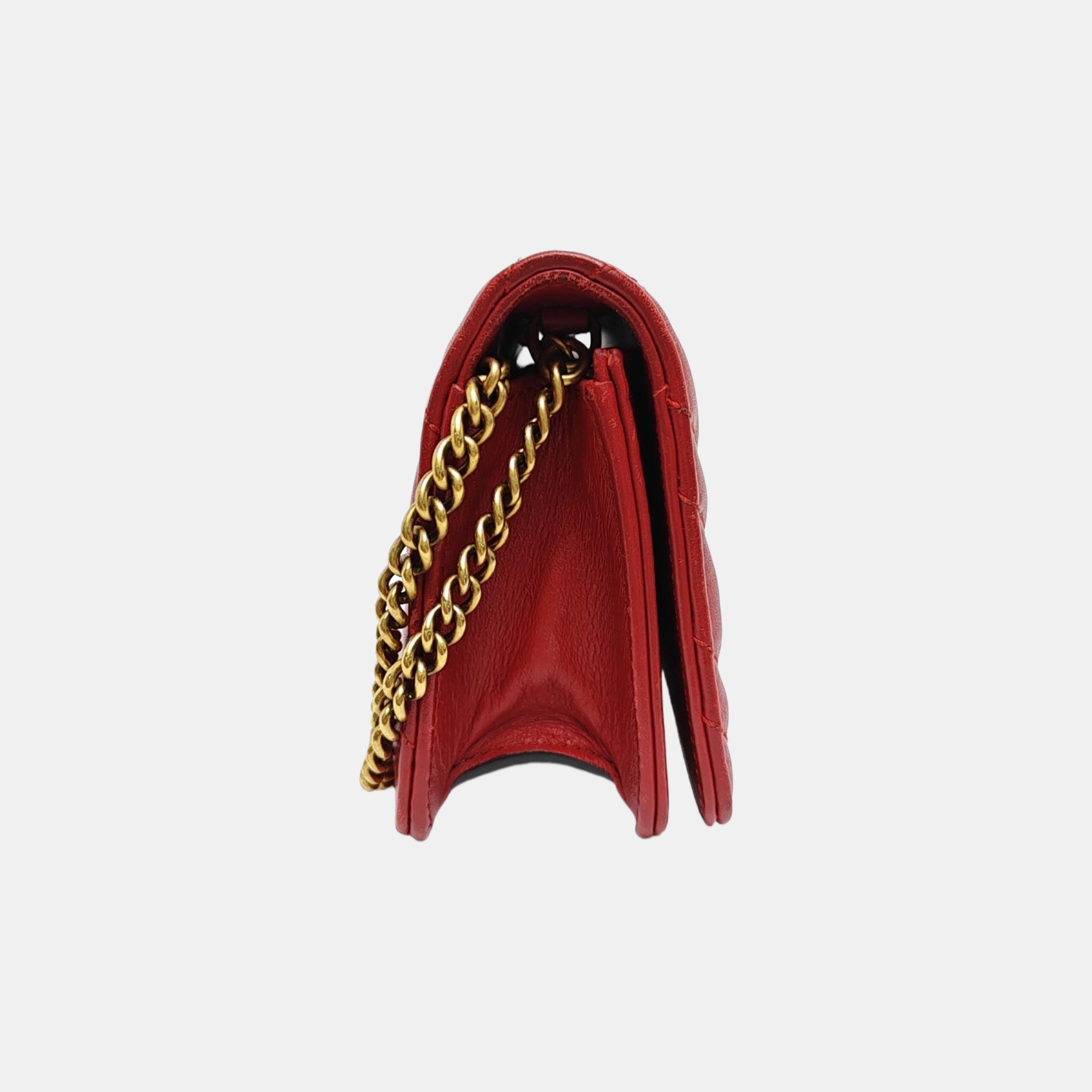 GG Marmont Super Mini Quilted Calfskin Red