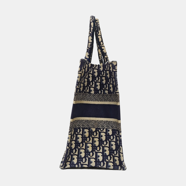 Book Tote Medium Oblique Canvas Blue