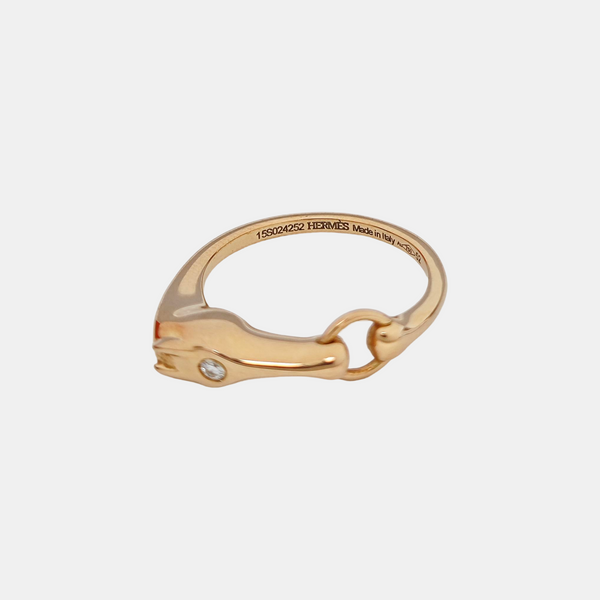 Galop Hermes 18k Rose Gold Ring EU 52
