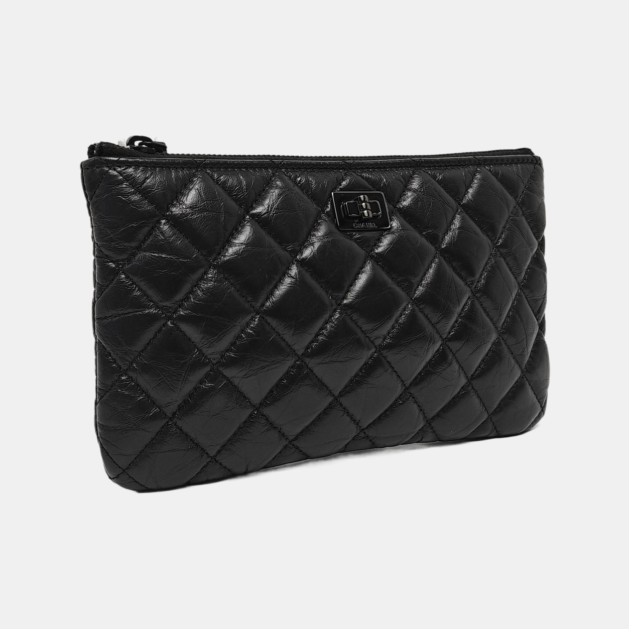 Authenticated pre-owned  2.55 Quilted Calfskin Black - Clutch at Looply