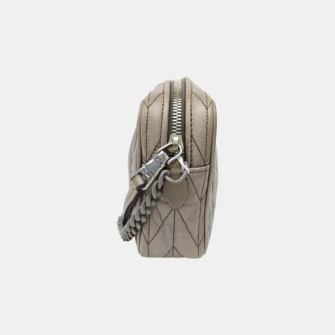 Quilted Lambskin Crossbody Bag Gray