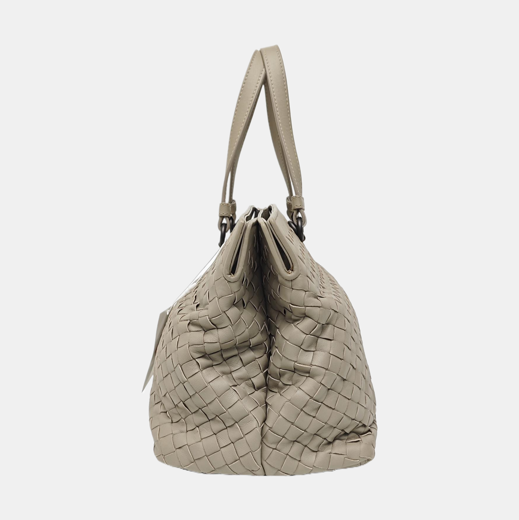 Lambskin Top Handle Bag Gray