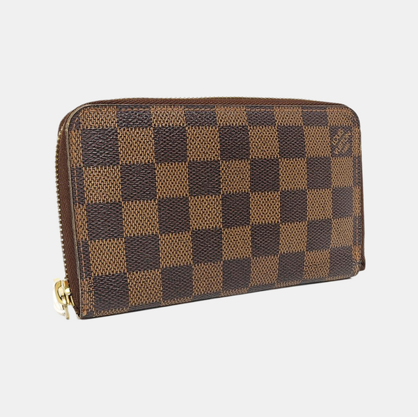 ZIPPY Damier Ebene Coated Canvas Brown Wallet