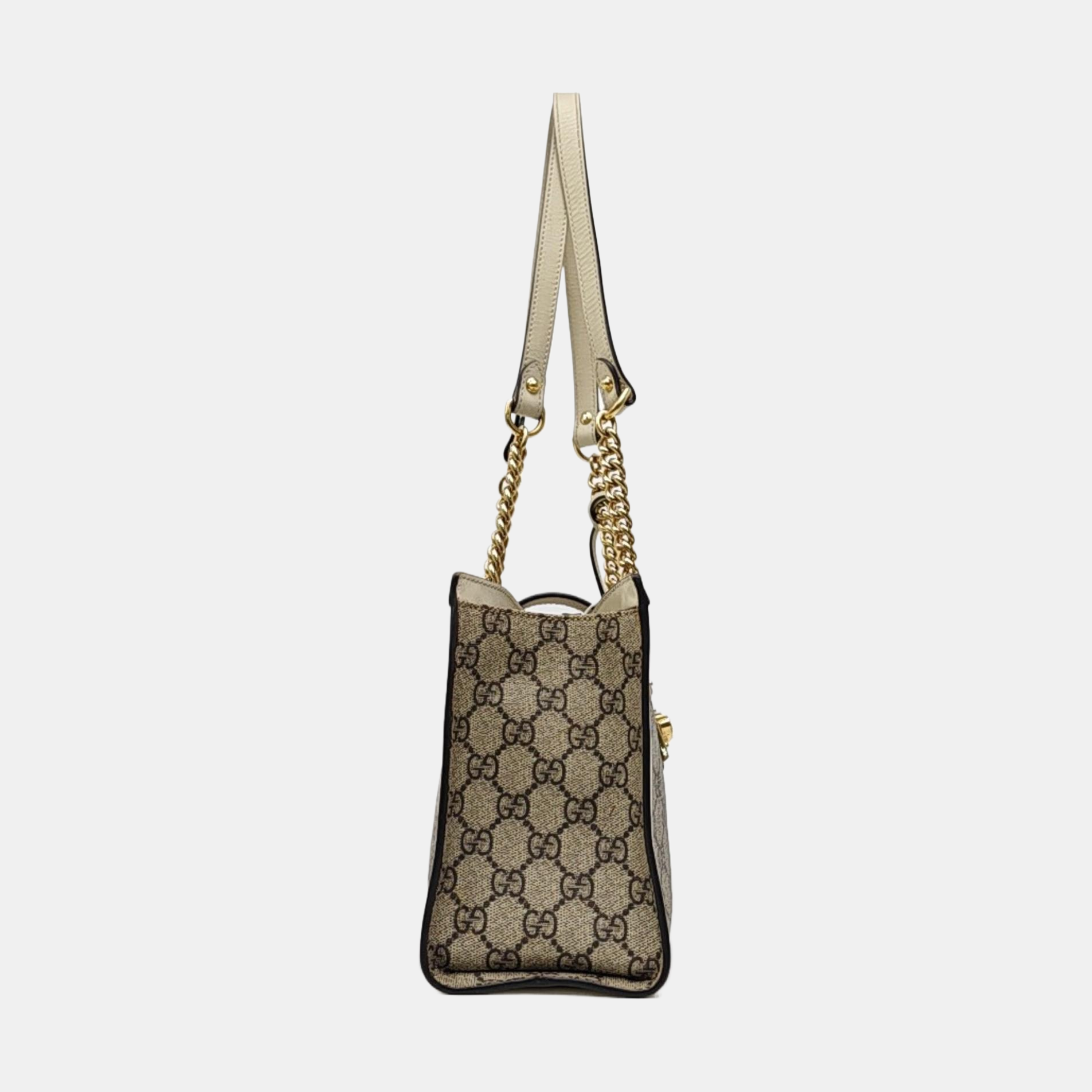 Padlock Small Monogram Coated Canvas Beige