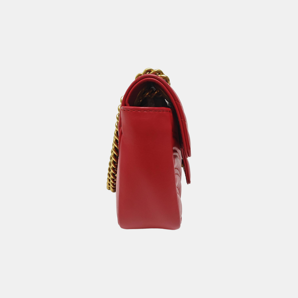 GG Marmont Small Quilted Calfskin Red