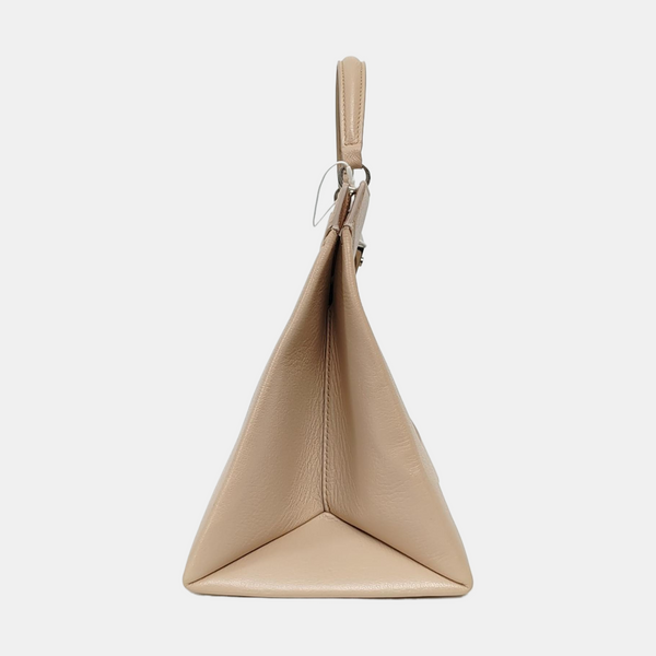 Calfskin Top Handle Bag Beige