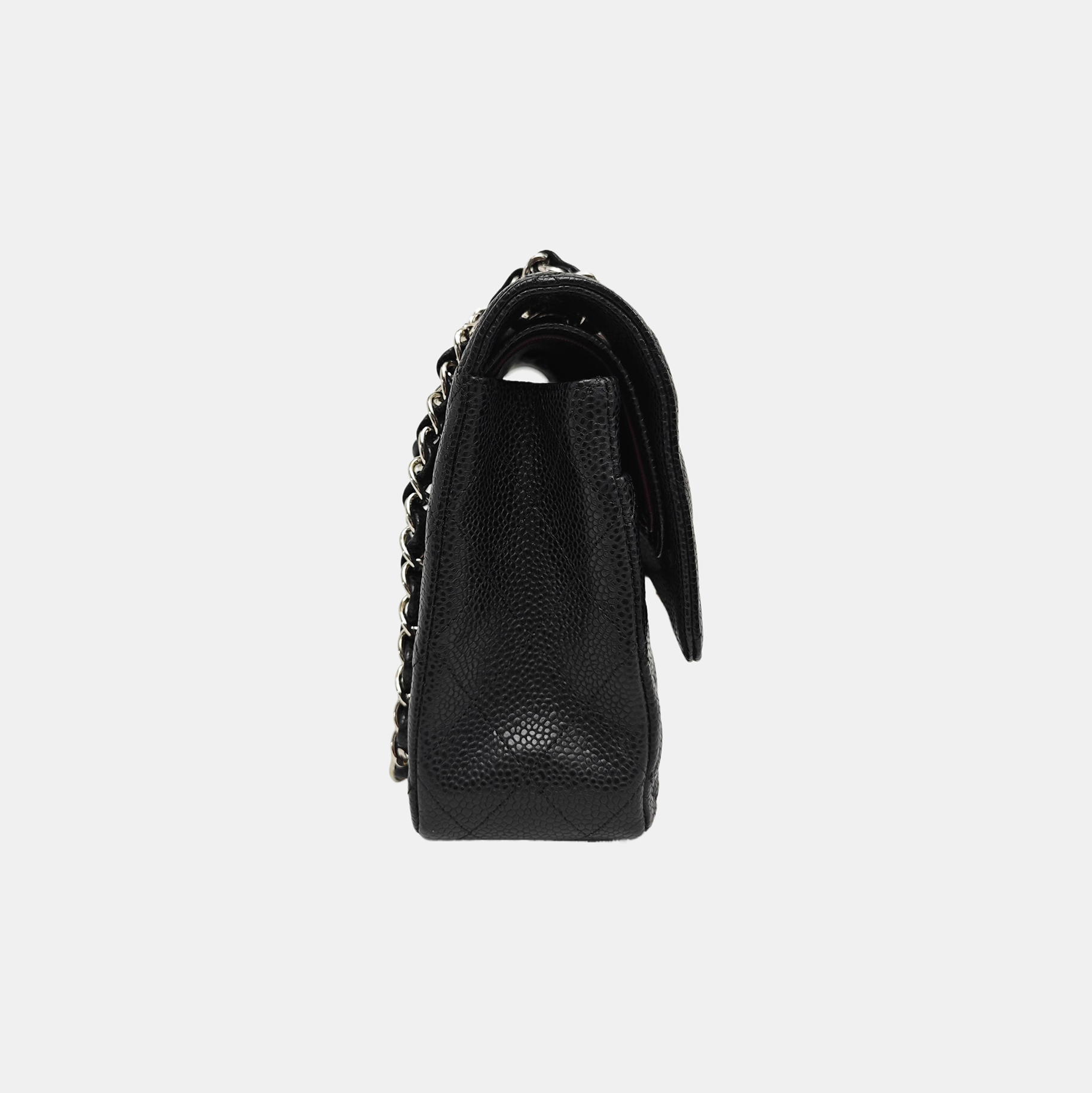 CLASSIC FLAP Small Quilted Grained Calfskin Black