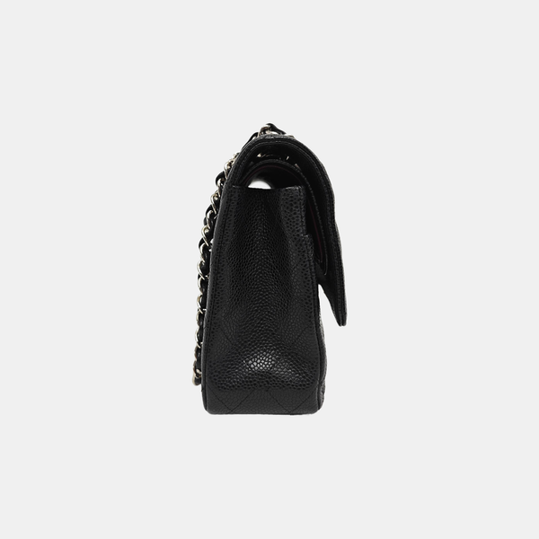 CLASSIC FLAP Small Quilted Grained Calfskin Black