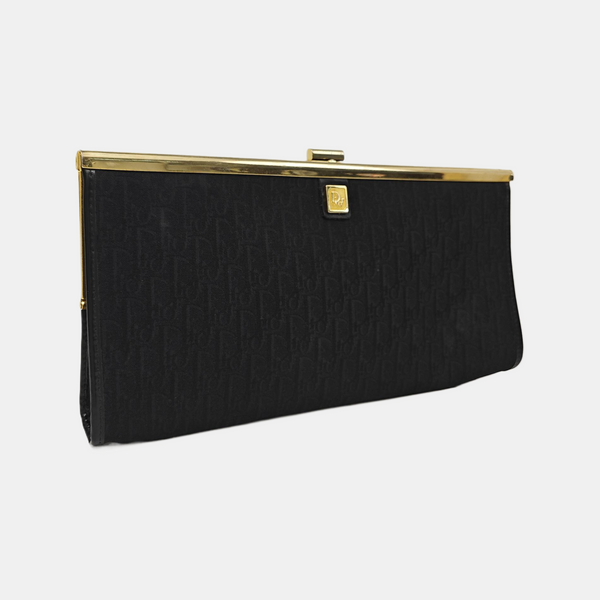 Oblique Canvas Clutch Black