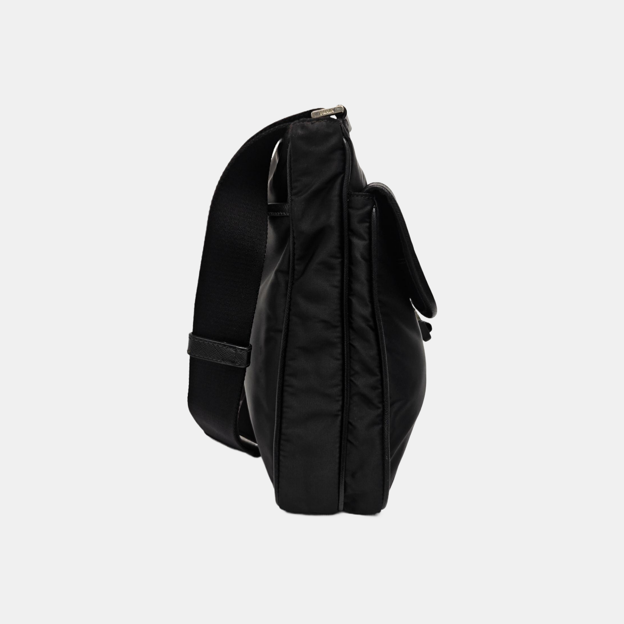 Nylon Shoulder Bag Black