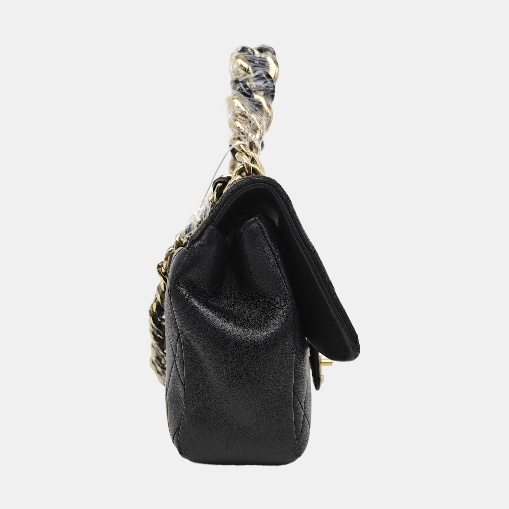 Quilted Lambskin Shoulder Bag Black