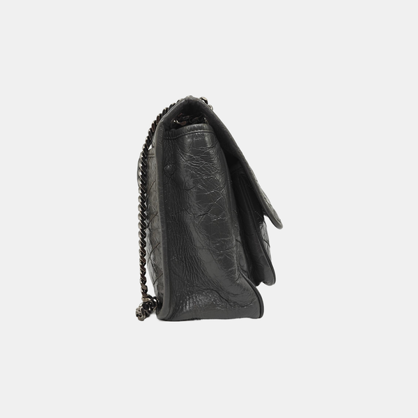 NIKI Medium Chevron Calfskin Gray