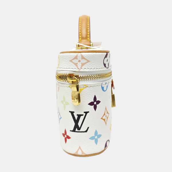 LV × TM Vanity Chain Pouch Monogram Coated Canvas White
