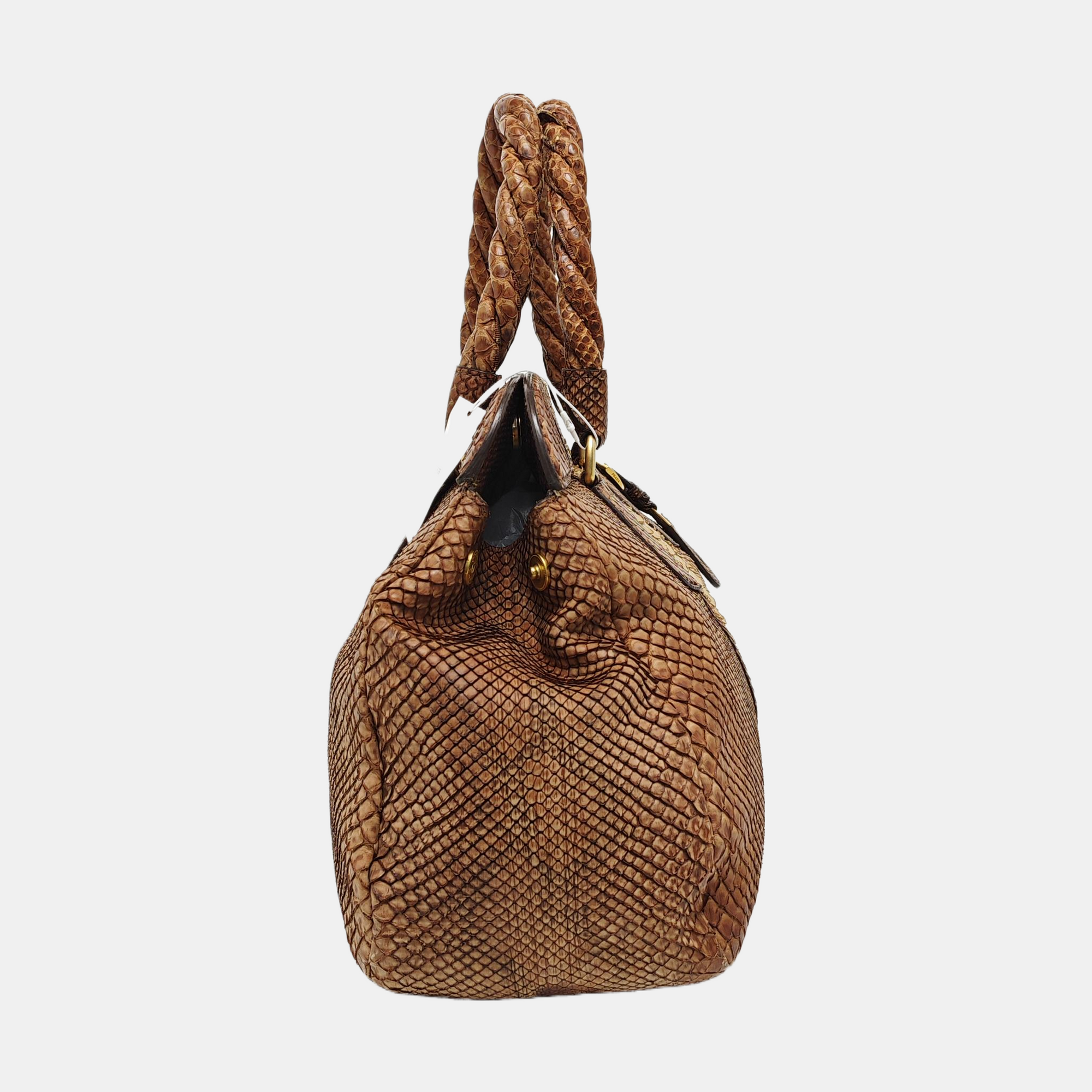 Python Tote Bag Brown