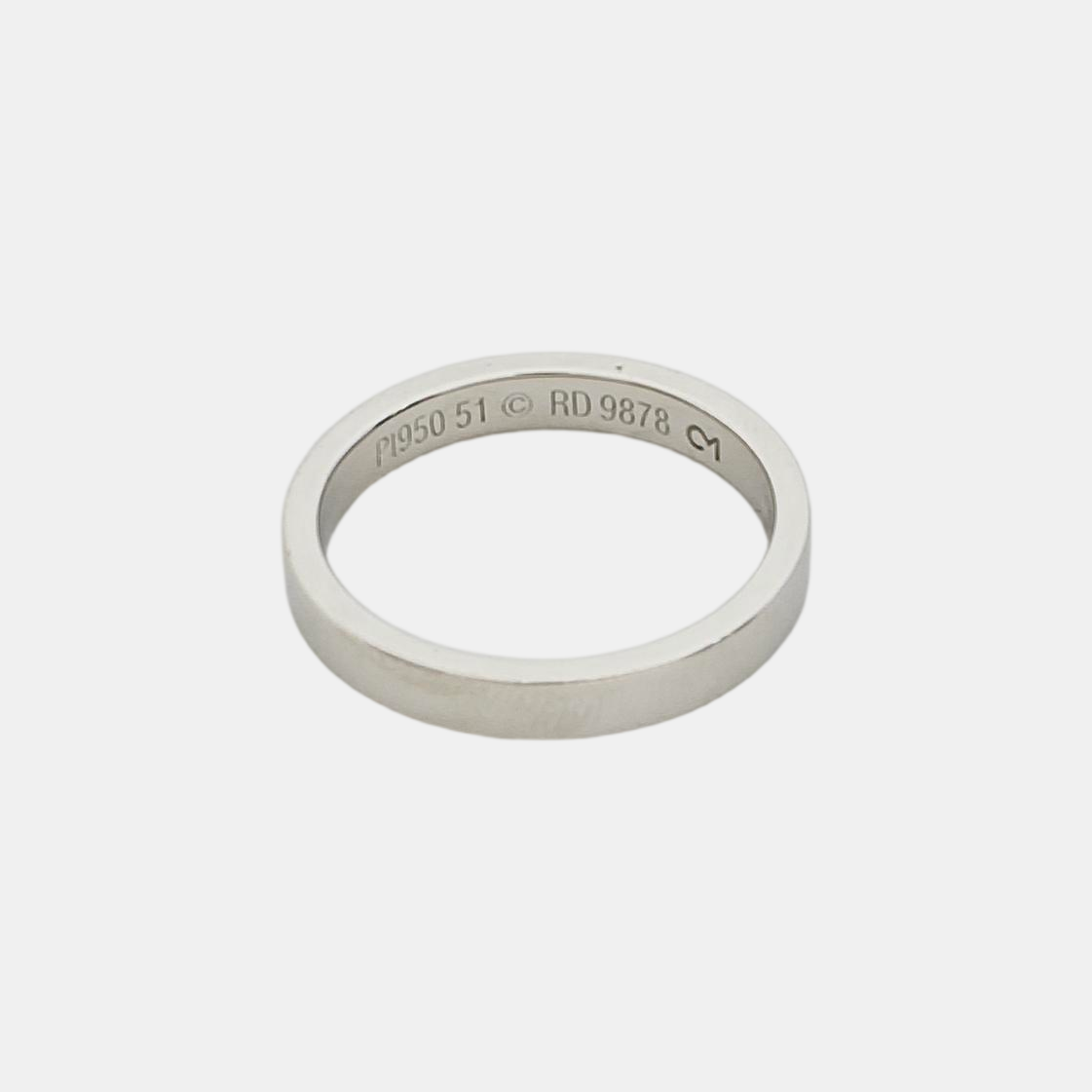C DE CARTIER Platinum 950 Silver Ring EU 51