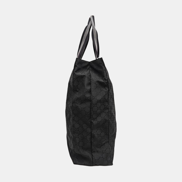 Monogram Nylon Tote Bag Black