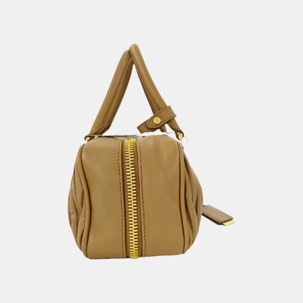 Arcadie Matelassé Large Quilted Lambskin Brown