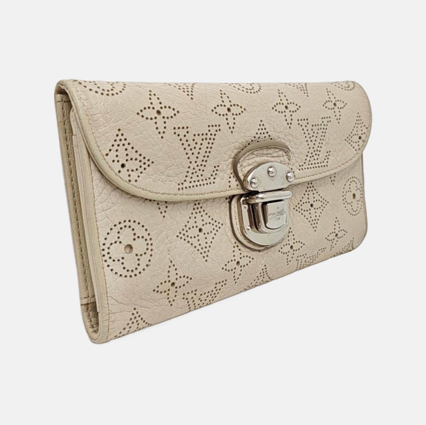 AMELIA Monogram Calfskin Beige Wallet