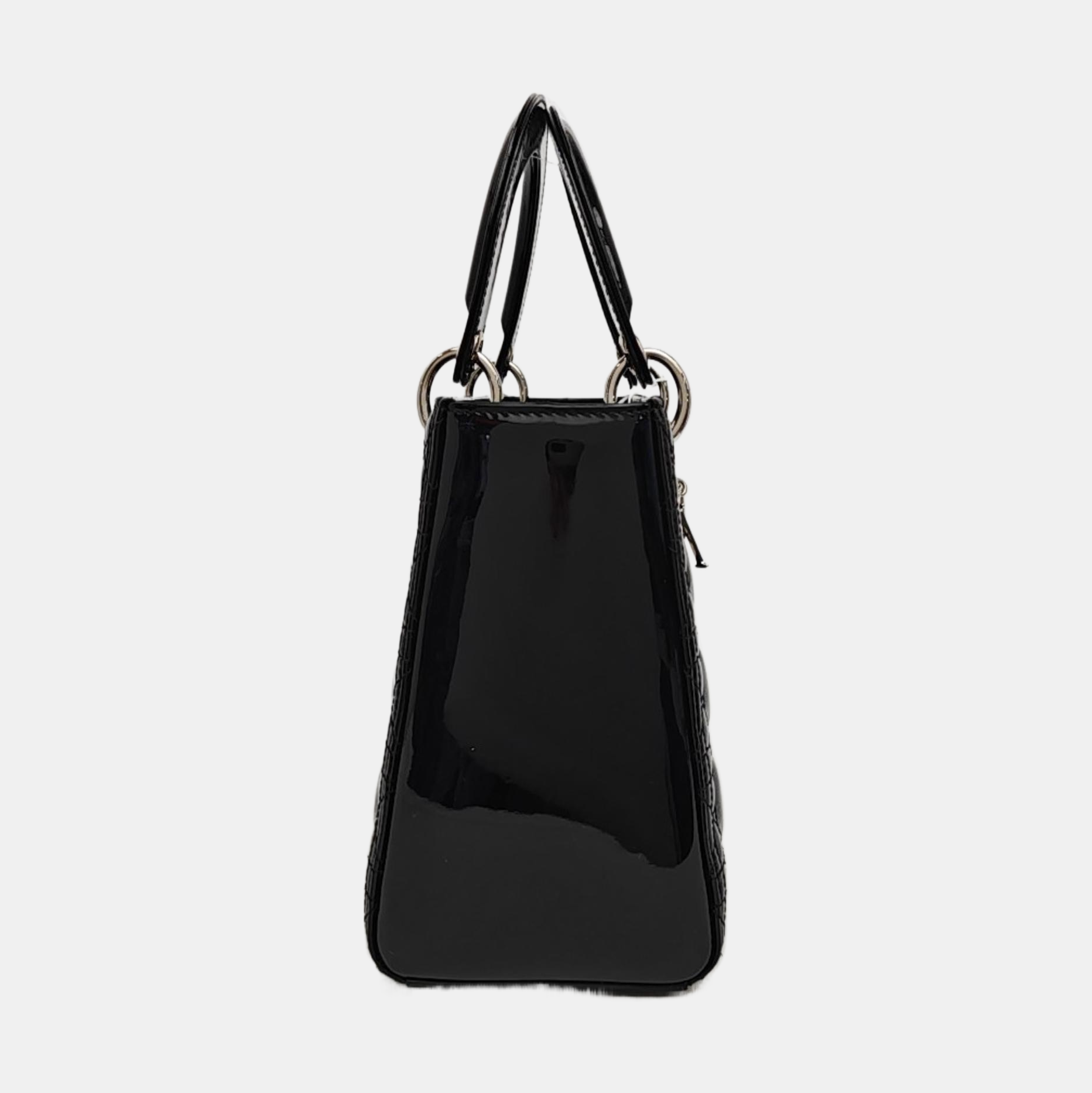 Lady Dior Medium Cannage Patent Leather Black