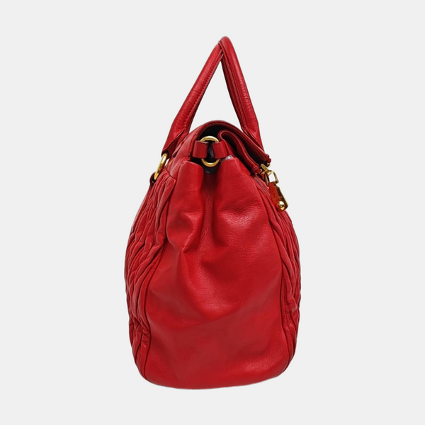 Avenue Quilted Lambskin Red