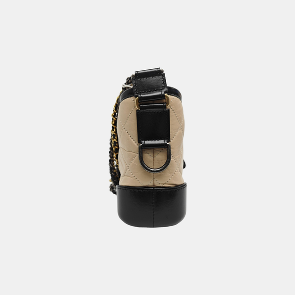 GABRIELLE Small Quilted Calfskin Beige