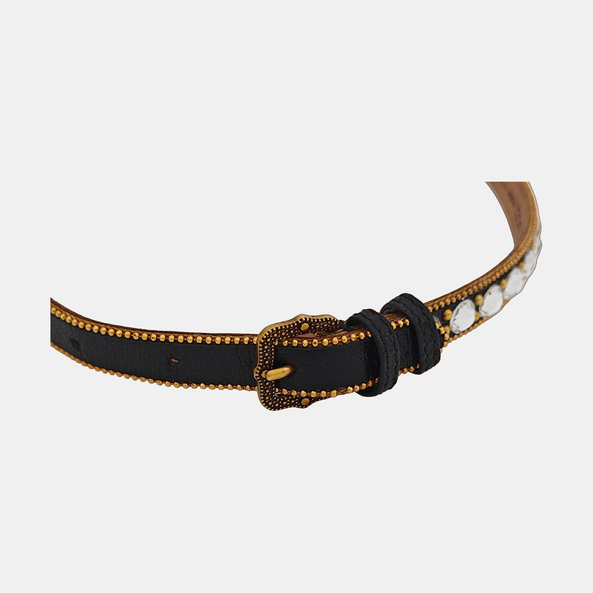 GG Running Leather Brown Necklace