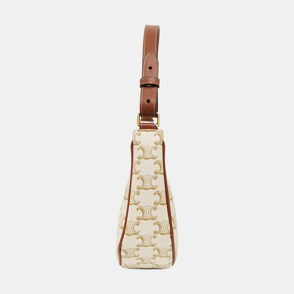 Authenticated pre-owned  AVA Coated Canvas Beige - Top Handle Bag at Looply