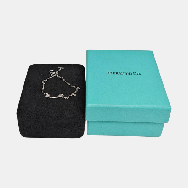 Tiffany T 18k White Gold Silver Bracelet