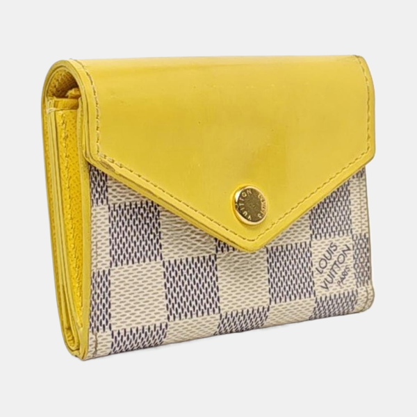 ZOE Damier Azur Coated Canvas White Wallet