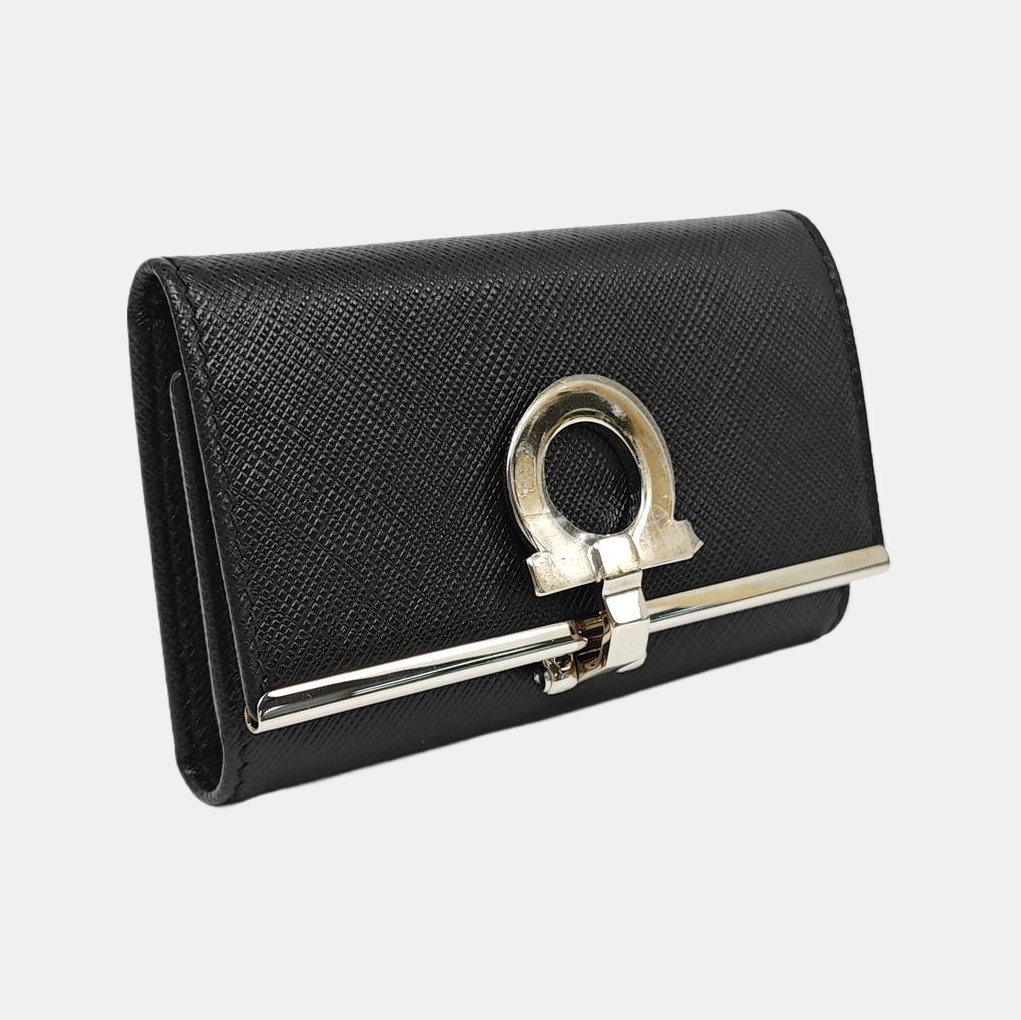 Gancio Calfskin Black Key Pouch