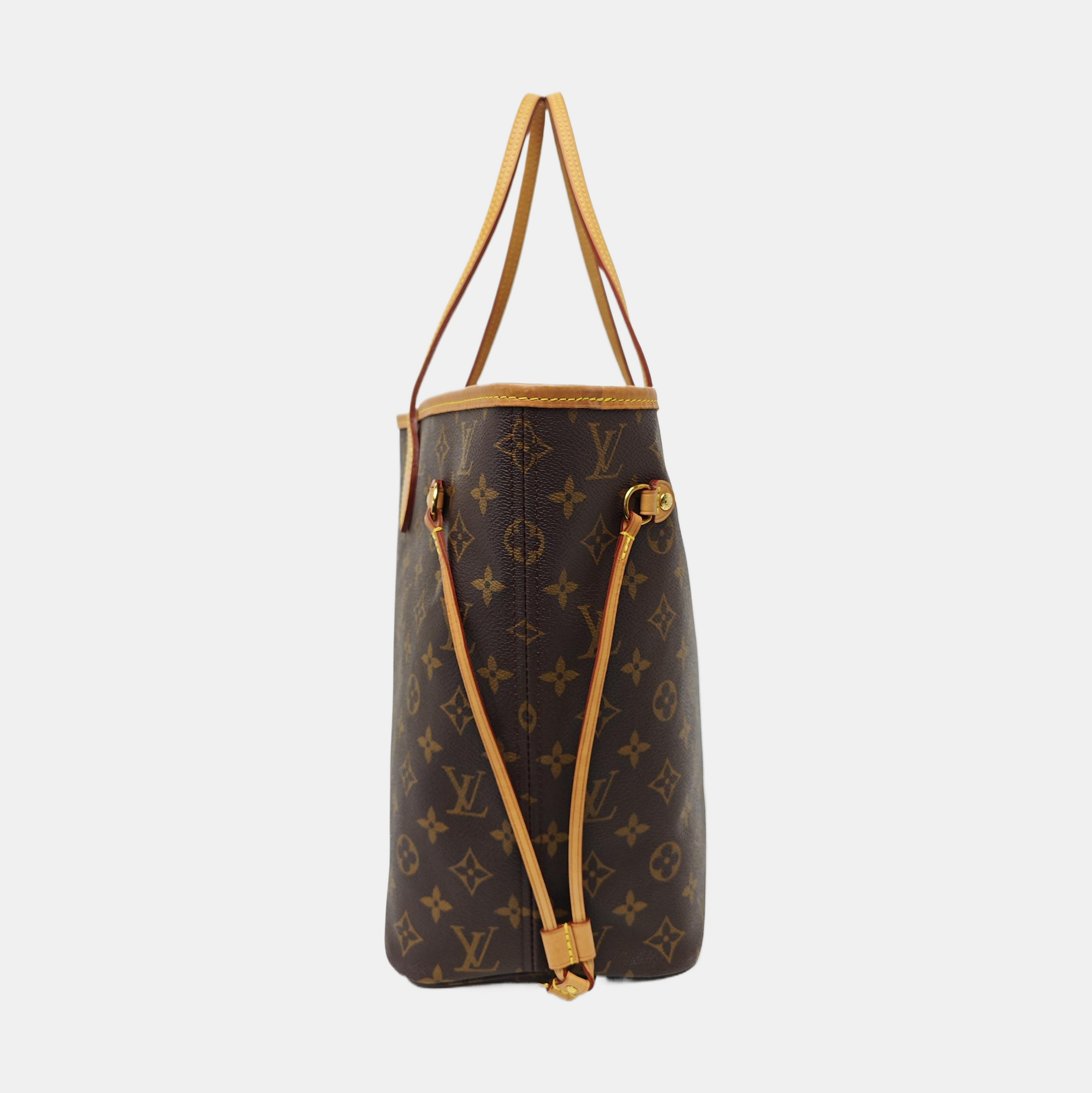 NEVERFULL MM Monogram Coated Canvas Brown