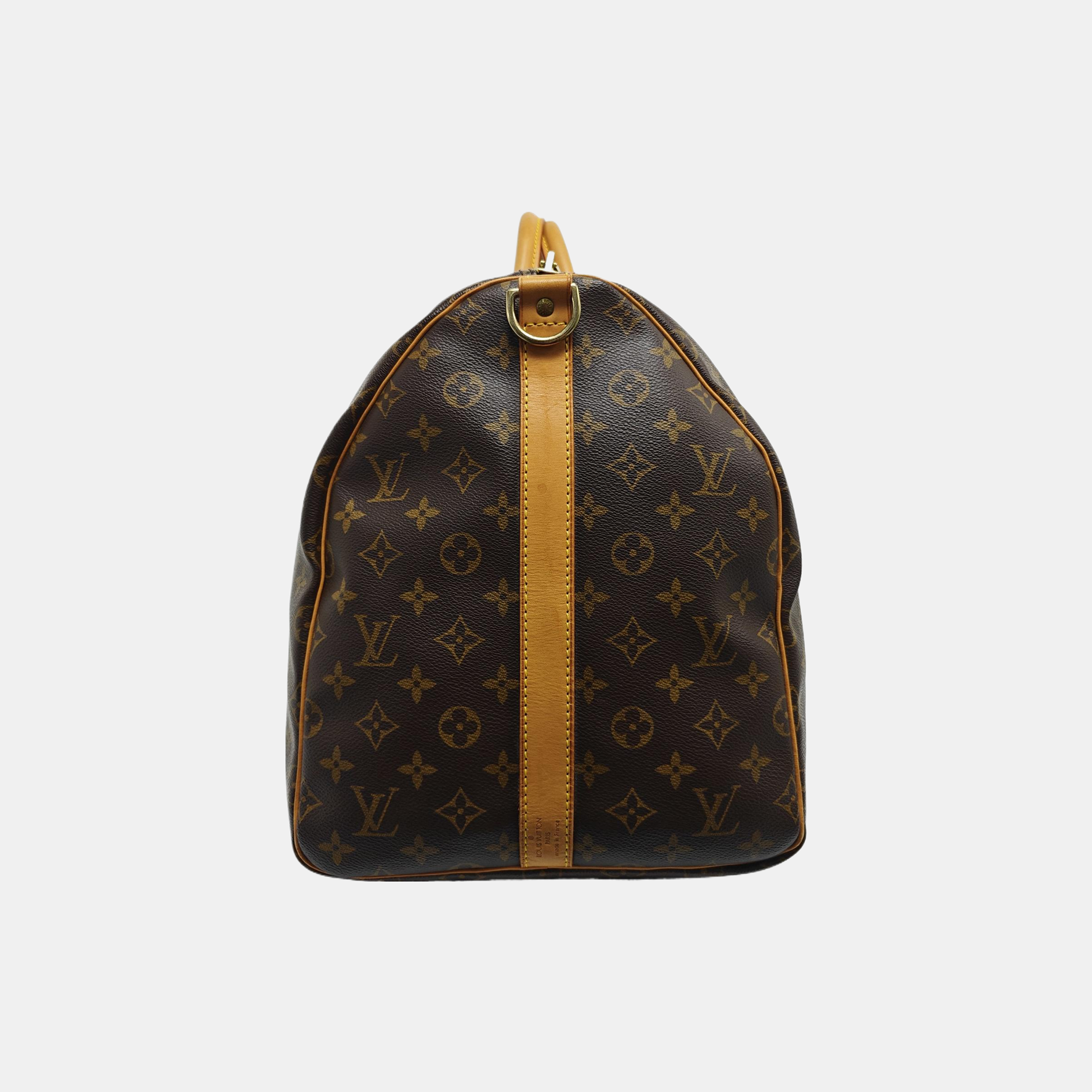 KEEPALL 55 Monogram Coated Canvas Brown