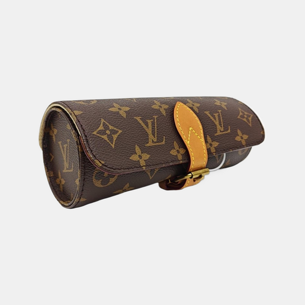 Monogram Coated Canvas Clutch Brown