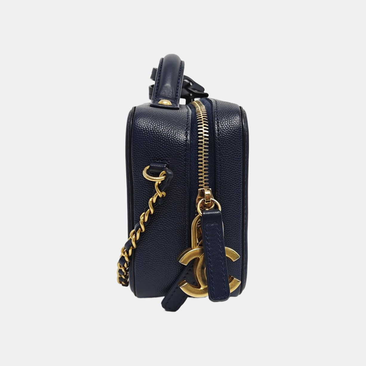 Authenticated pre-owned  FILIGREE Small Quilted Grained Calfskin Blue - Shoulder Bag at Looply