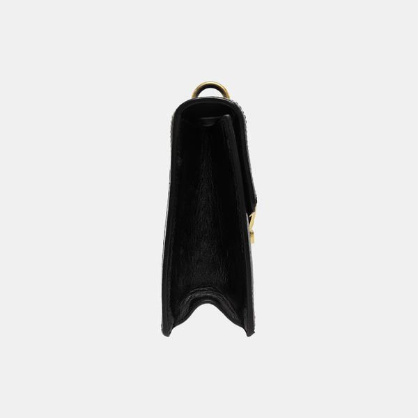 Sylvie Small Monogram Velvet Black