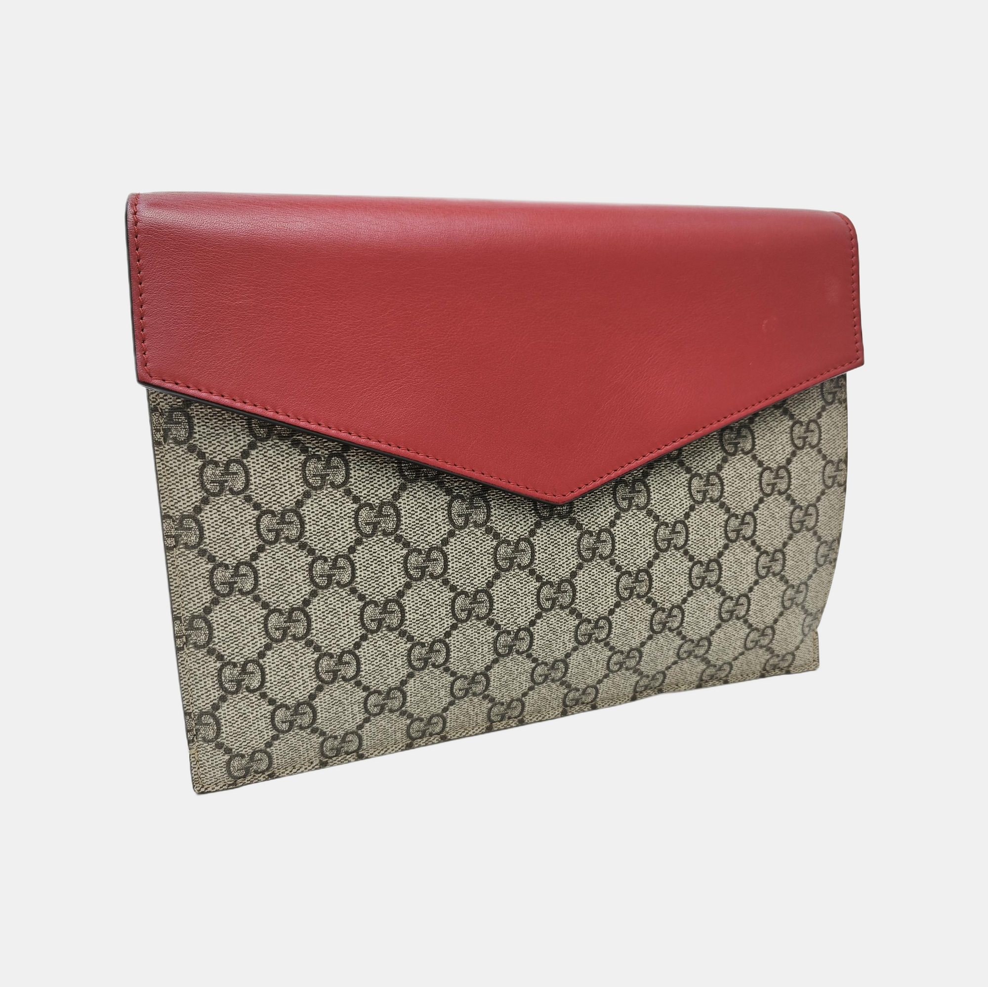 Monogram Coated Canvas Clutch Beige