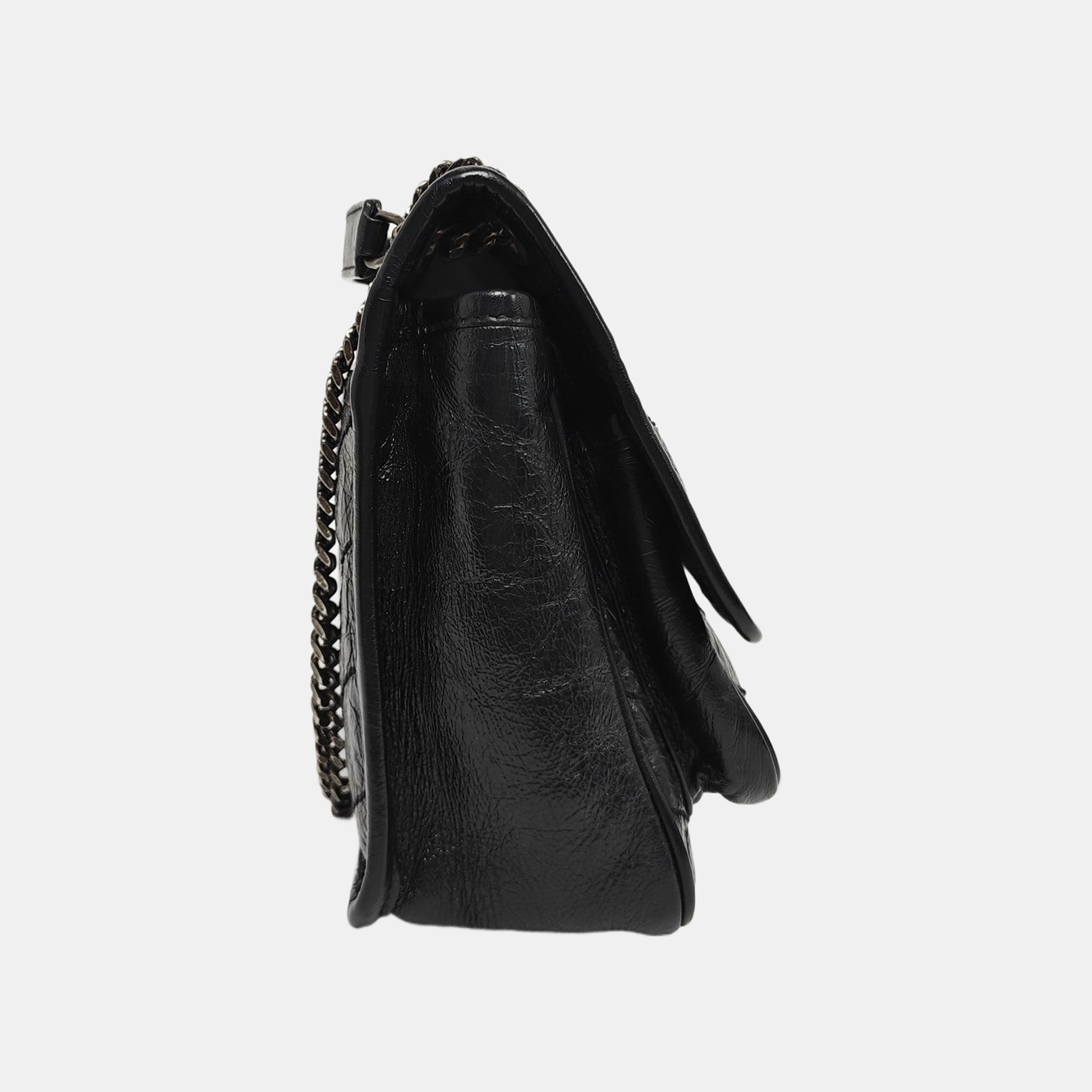 NIKI Small Chevron Calfskin Black